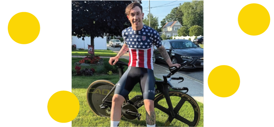 Chris Pulomena with Bike